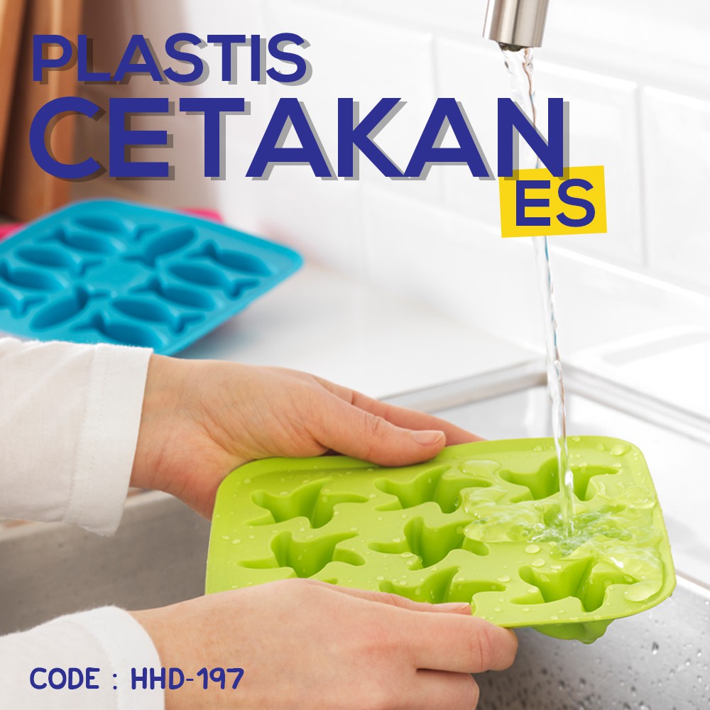 PLASTIS TEMPAT CETAKAN JELLY ES BATU Ice Tray / Ice Mold Aneka Bentuk KARET SINTETIS 18cm - HHD-197