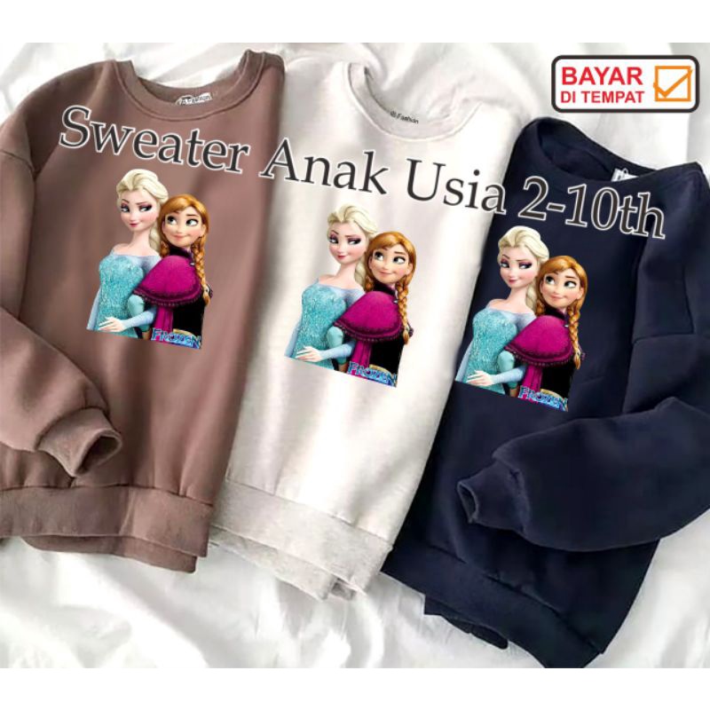 ((IB))SWEATER ANAK PEREMPUAN/FROZEN DIGITAL SABLON