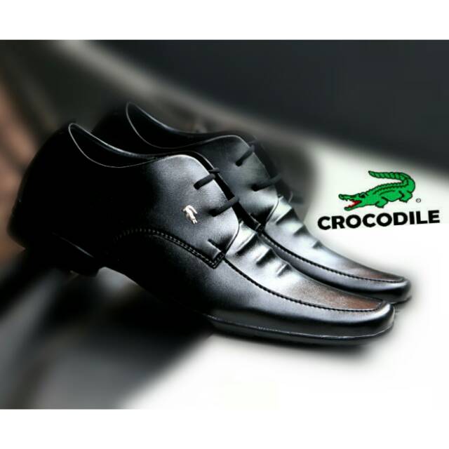 SEPATU PANTOPEL CROCODILE HITAM FORMAL SWEDIAN LEATHER