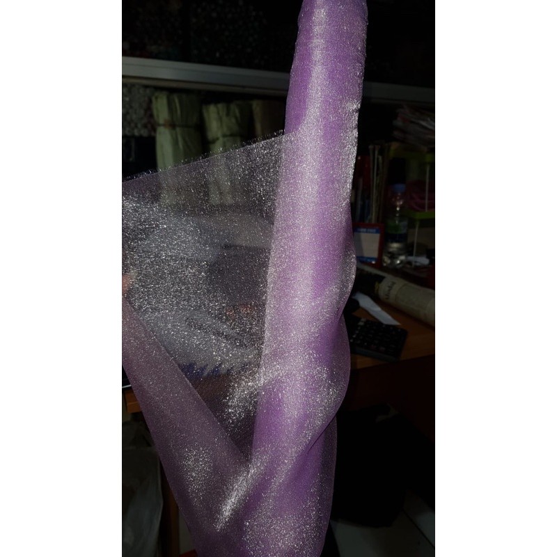 Kain Organza Metalik / Twingkel / Twinkle / Crepe On Metalic , harga per 1 yard/90cm/0,9m