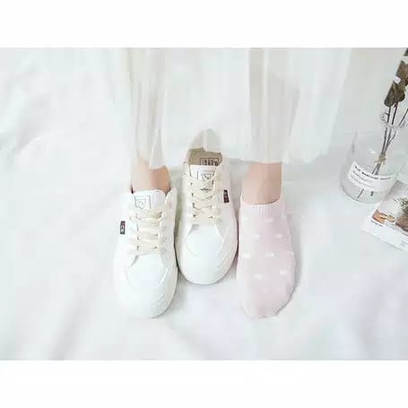 ZAYKA== Kaos kaki Wanita Ankle Socks Pendek Semata Kaki Motif Love