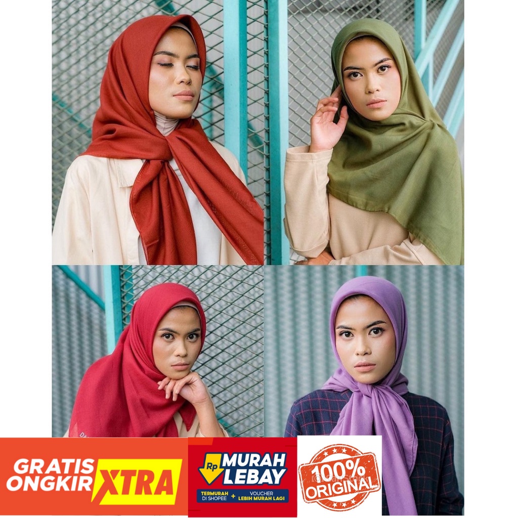 DAUKY HIJAB JILBAB SEGI EMPAT KERUDUNG SEGIEMPAT VOAL POLOS DAUKY ATARIN SCARF
