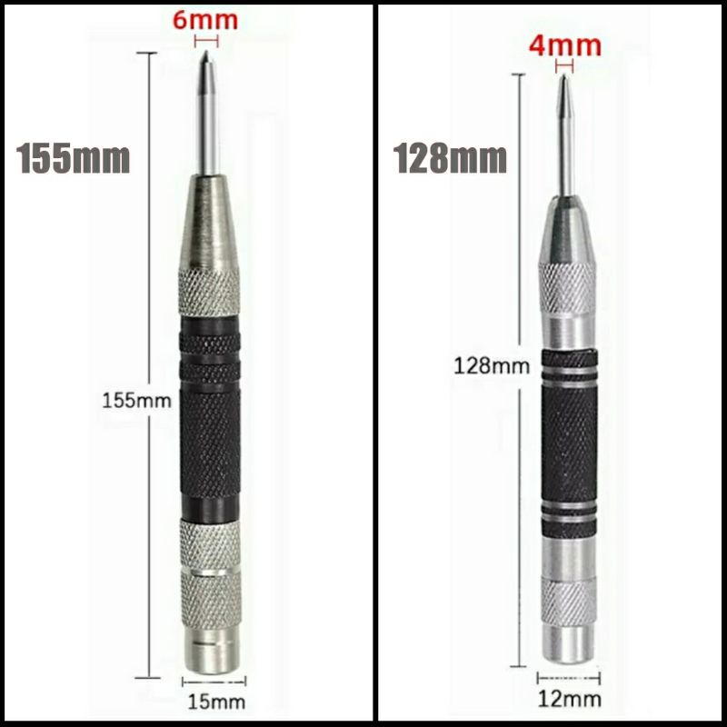 [BISA COD] Penitik Besi Automatic Drip Center Punch 128mm / 155mm Pen Penanda Titik Bor Otomatis