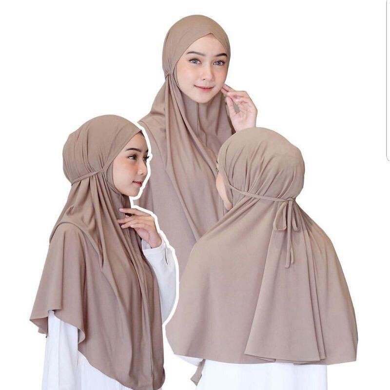 SALE Jilbab instan bergo maryam Hyget TERMURAH / Syria tali hijab-Silver