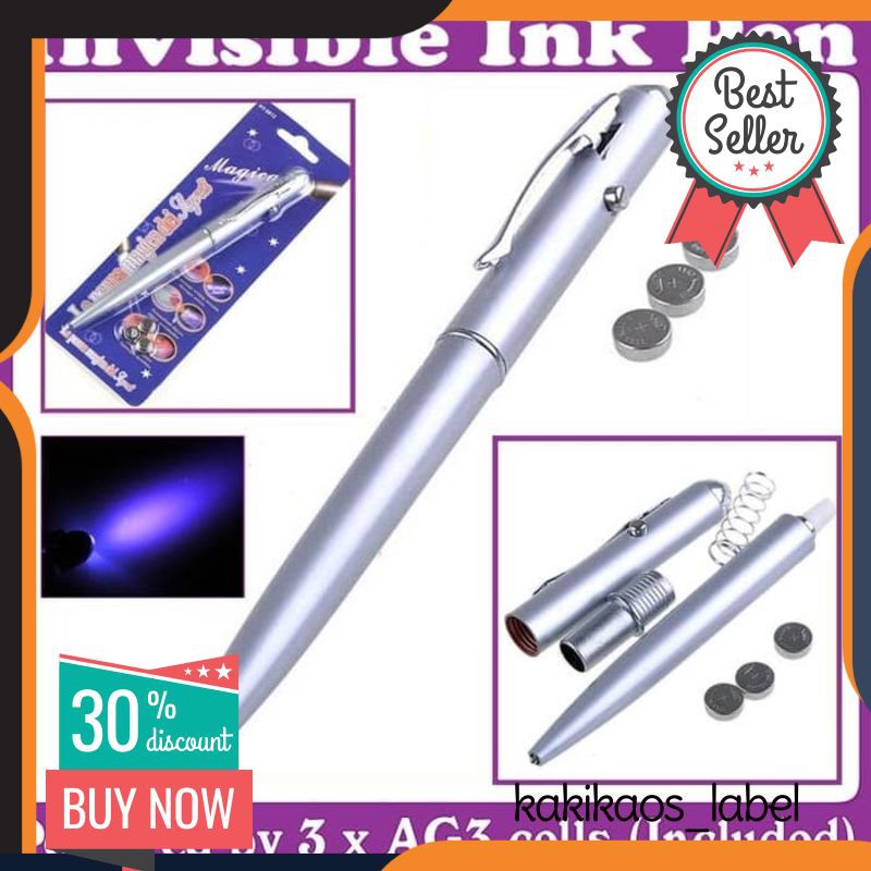 

2in1 Invisible Ink Pen + UV Light Pulpen Senter Ultraviolet Rahasia
