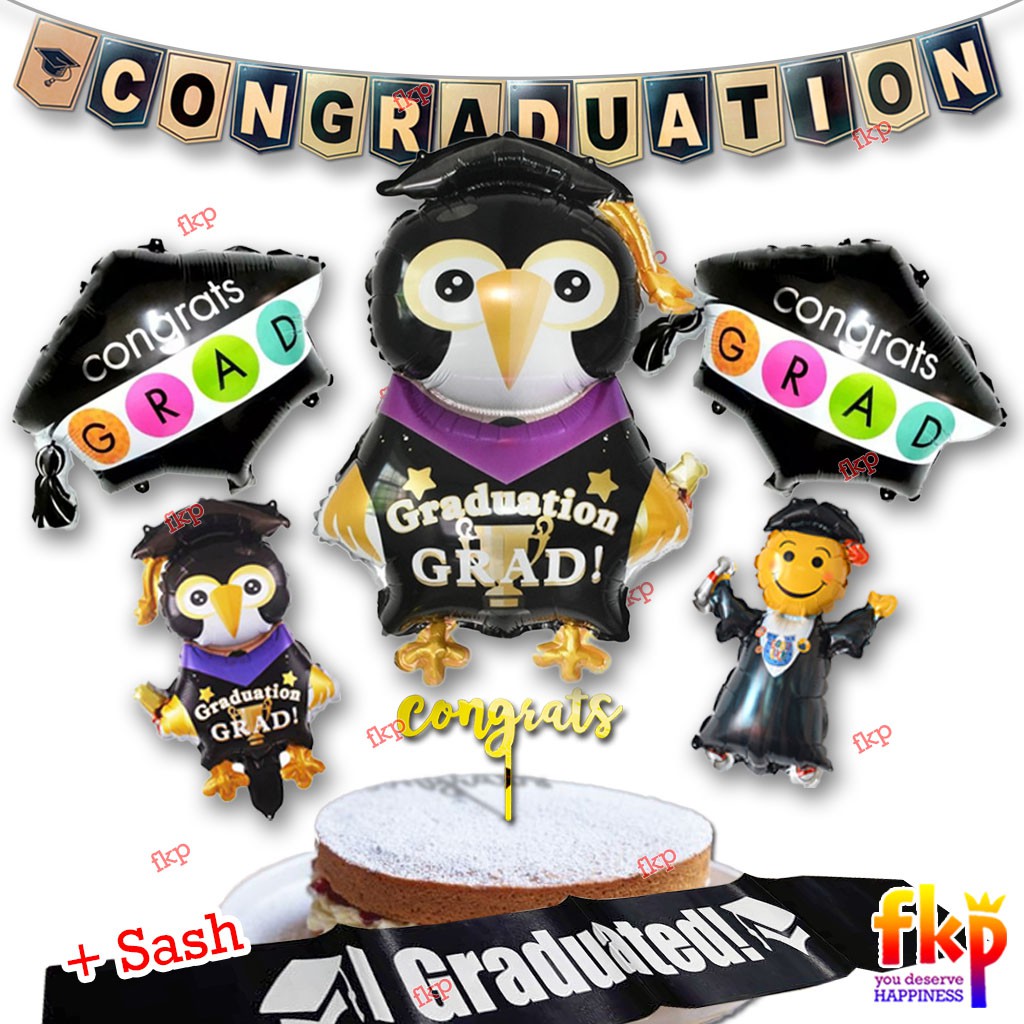 FUN KIDS PARTY Paket Dekorasi Balon Wisuda Full / Dekor Congratulation Congrats Graduation Wisudaan