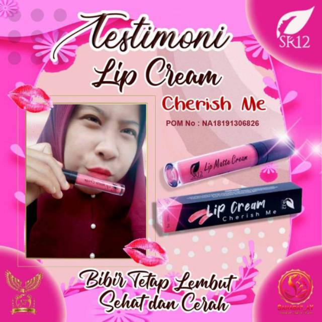 LIPCREAM SR12 RED - NUDE - PINK - NUDE BERRY - SWEET PINK - CHERISH ME - LIP CREAM - LIPMATTE BPOM