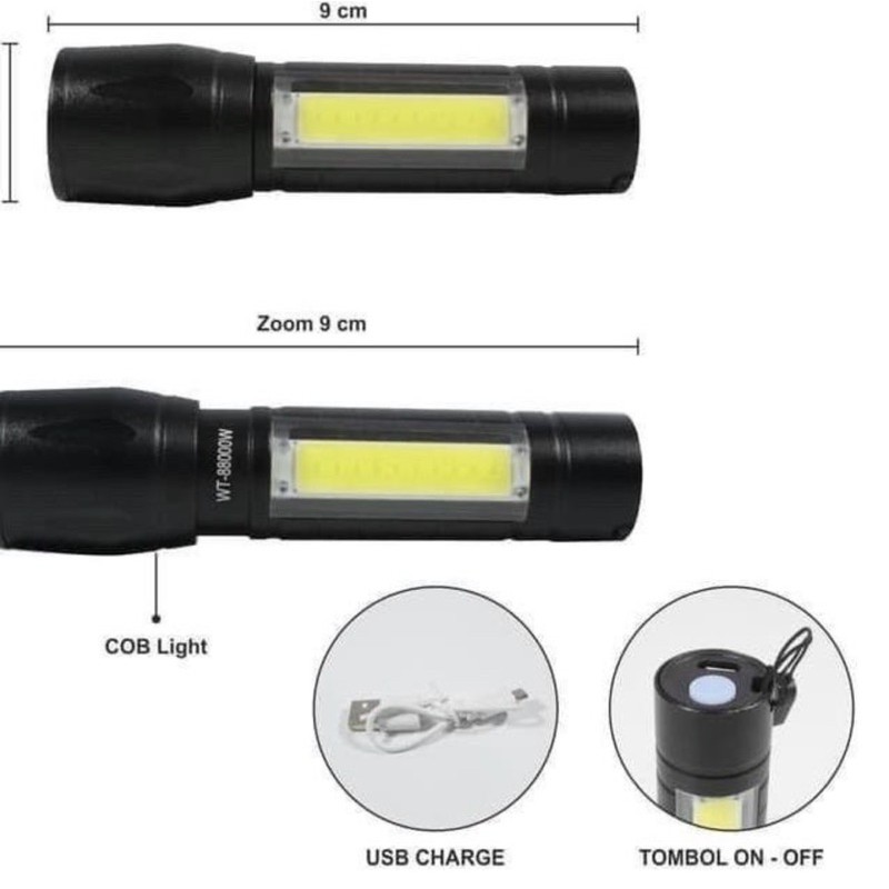 Senter Mini Zoom 911 - Senter Police LED 911 - Senter LED 911 —