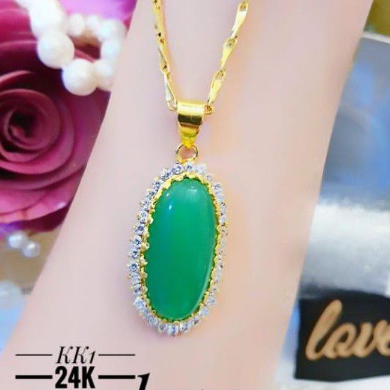 Kalung Giok Lapis Emas 23k  Xuping y66i