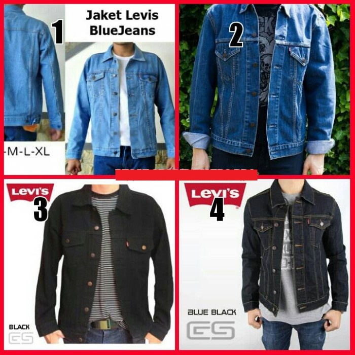 Jaket Jeans Levis/ Jaket Levis Jens/ Jaket Levis Pria Keren - Abu -abu Tua