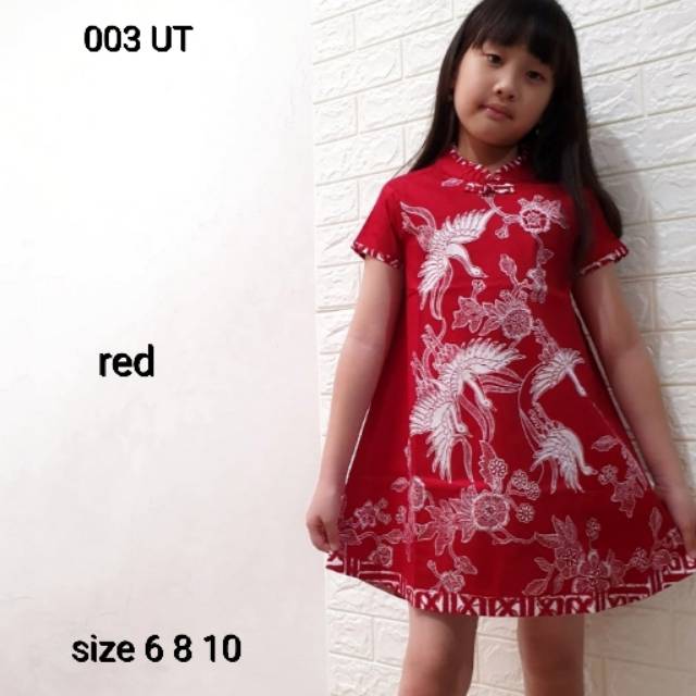 DRESS BATIK  ANAK 003UT CHEONGSAM ANAK EDISI  IMLEK  WARNA 