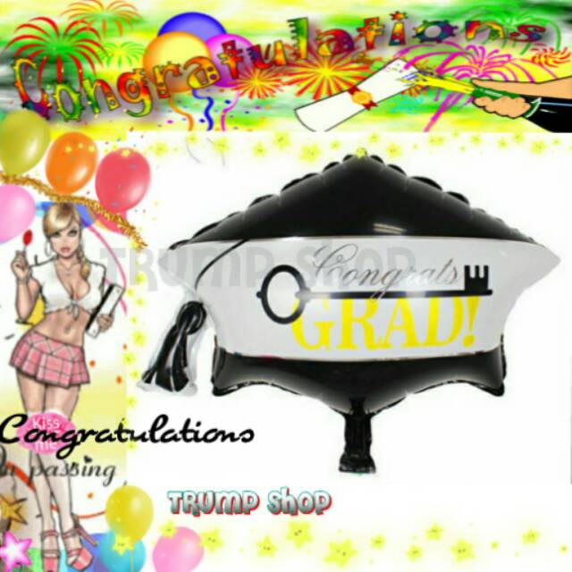 Balon Foil Wisuda Topi