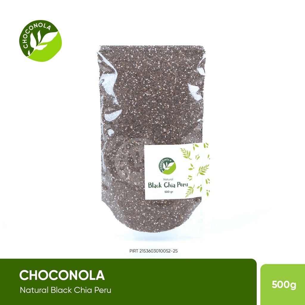 

Choconola Natural Black Chia seed Peru 500 gram