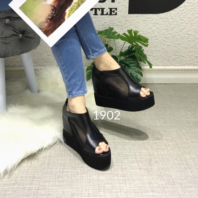 Sepatu wedges import realpict c1902