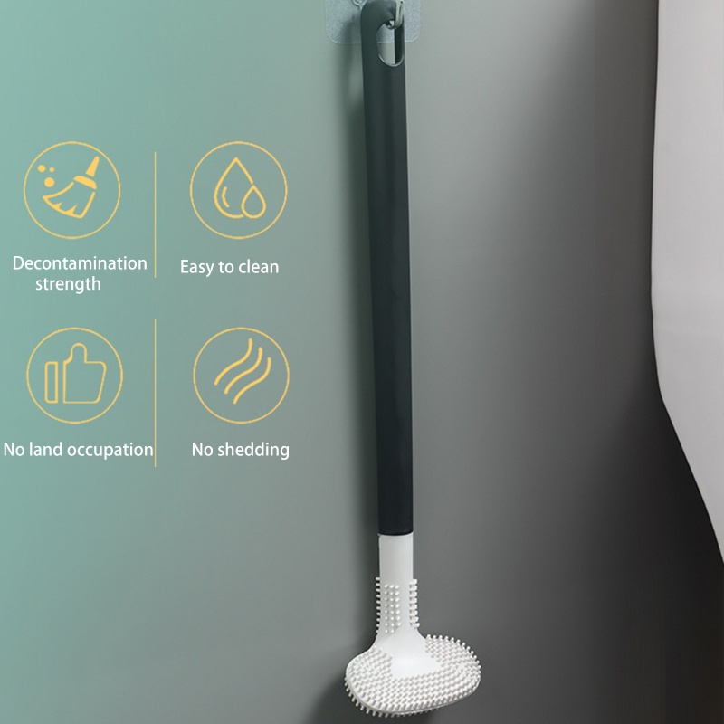 Sikat Pembersih Toilet Bahan Silikon Anti Bocor Untuk Kamar Mandi