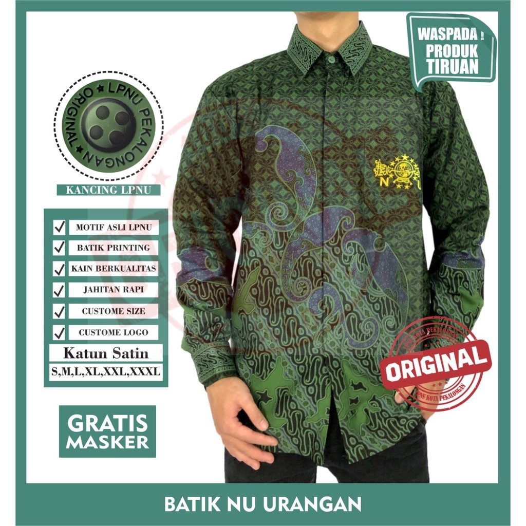Kemeja batik pria NU Nahdlatul Ulama Urangan