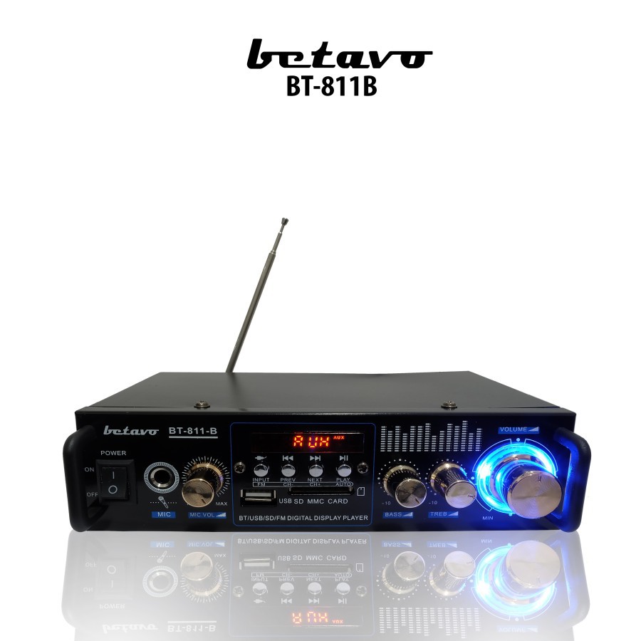 Amplifier Betavo BT-811B Bluetooth FM Radio USB Ampli Mini Original