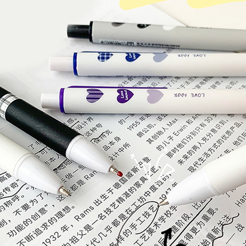 6pcs Pulpen Tinta Gel Hitam 0.5mm Seri 100% Portable