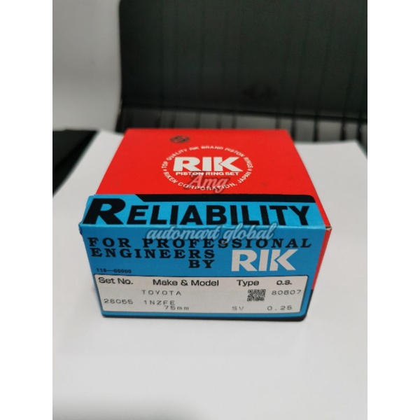 ring piston vios 1nz-fe riken japan