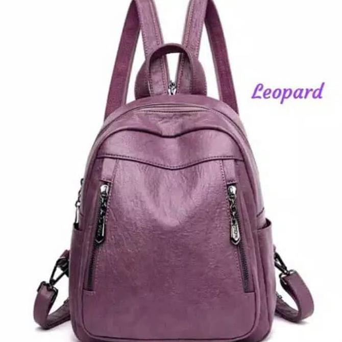 Tas Wanita Ransel Irona Peach Slempang Import Murah Kerja Korea - Ungu