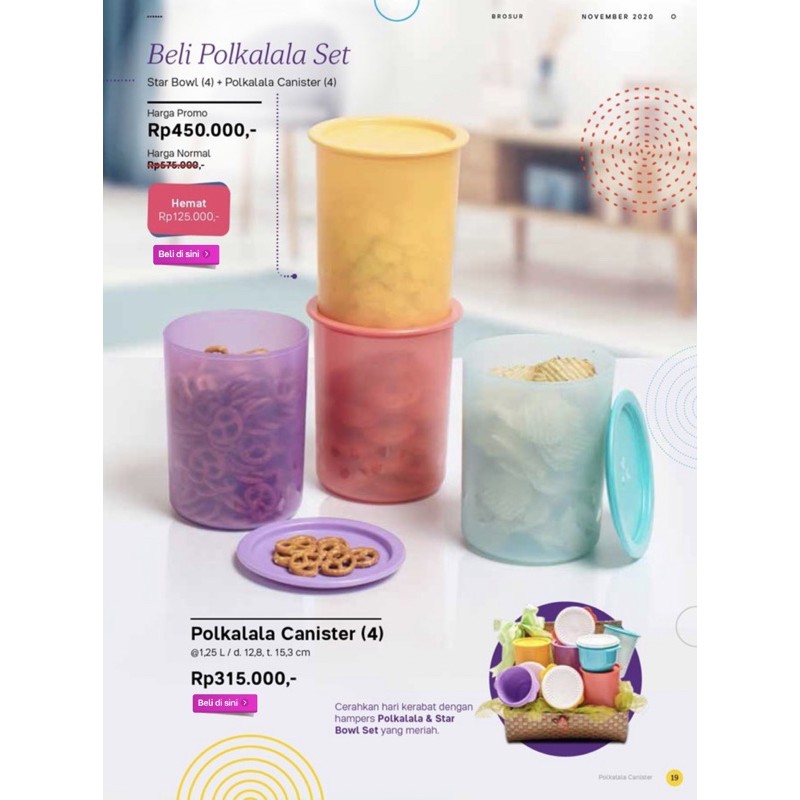 Promo tuperware bulan November 2020 toples polka set