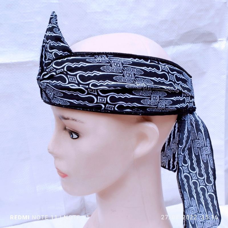 Iket kepala sunda motif seragam pangsi /iket sunda anak&amp;dewasa motif batik pangsi/sonagar/iket kepala tali