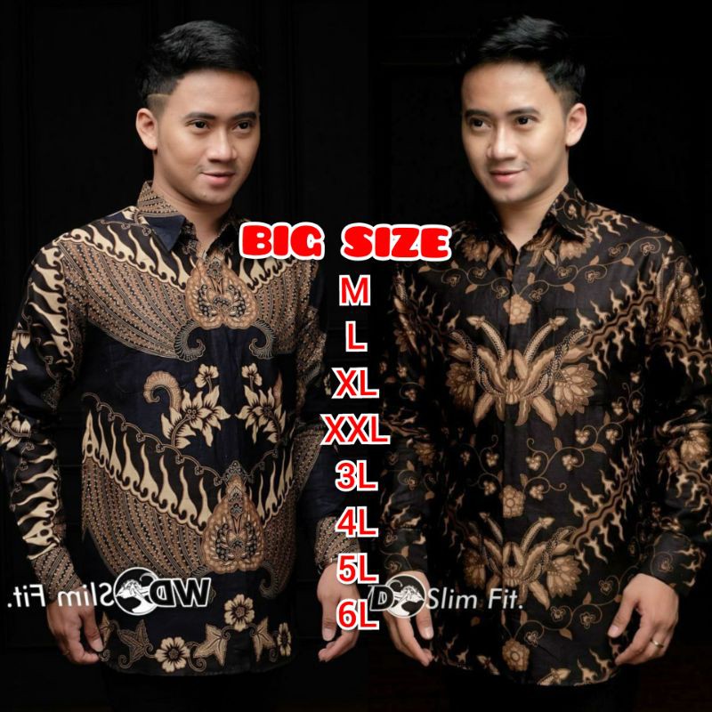 BAJU BATIK KEMEJA PRIA TERBARU 2022 LENGAN PANJANG M L XL XXL XXXL XXXXL XXXXXL JUMBO OVER SIZE 3L 4L 5L 6L TERLARIS