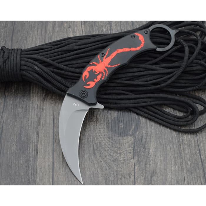 KERAMBIT PISAU LIPAT F92 P1010 FOLDING KNIFE KNIVE TAJAM SCORPION