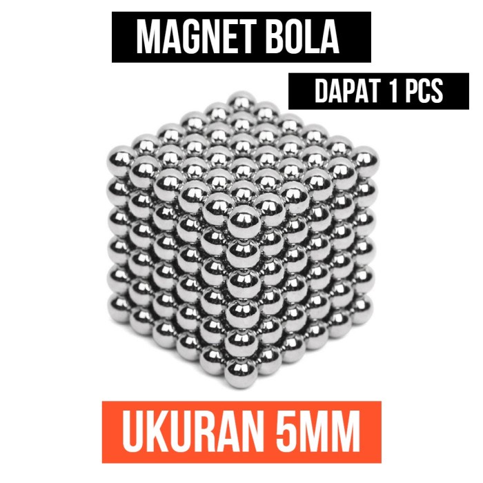 Magnet Bola 5mm Neodymium Ball Puzzle Arts Bulat Zen Buck Silver