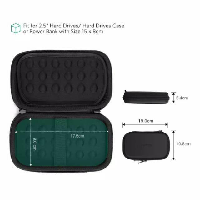 Ugreen Hard Drive Case Bag - Box Penyimpan Accesoris