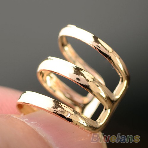 1 Pc Cincin Klip Telinga Model 3 Ring Adjustable Untuk Wanita