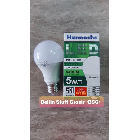 Lampu LED Hannochs PREMIER Hemat Energi 3 Watt, 5 Watt, 7 Watt, 9 Watt,12 Watt,15 Watt-Cahaya Putih
