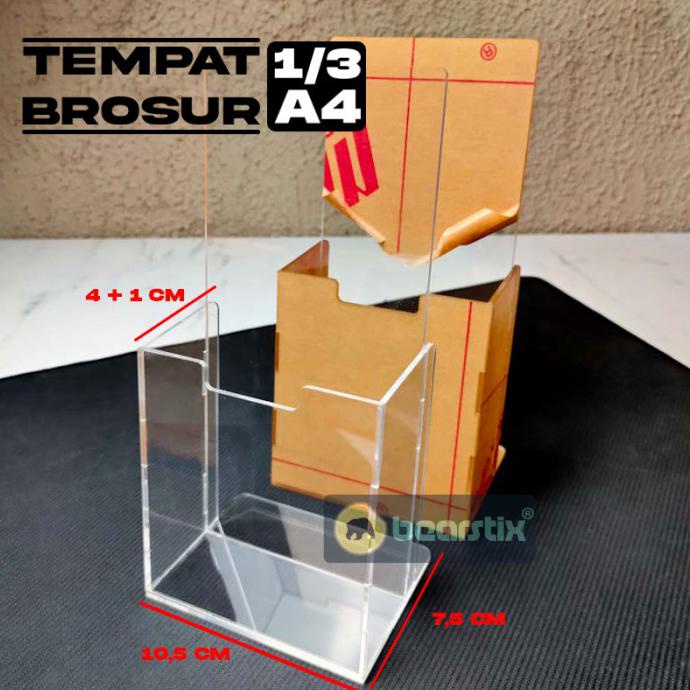 

Best Seller] Tempat Brosur 1/3 A4 Flyer Holder Akrilik Meja Kartu Nama Kasir Cafe - 5Cm