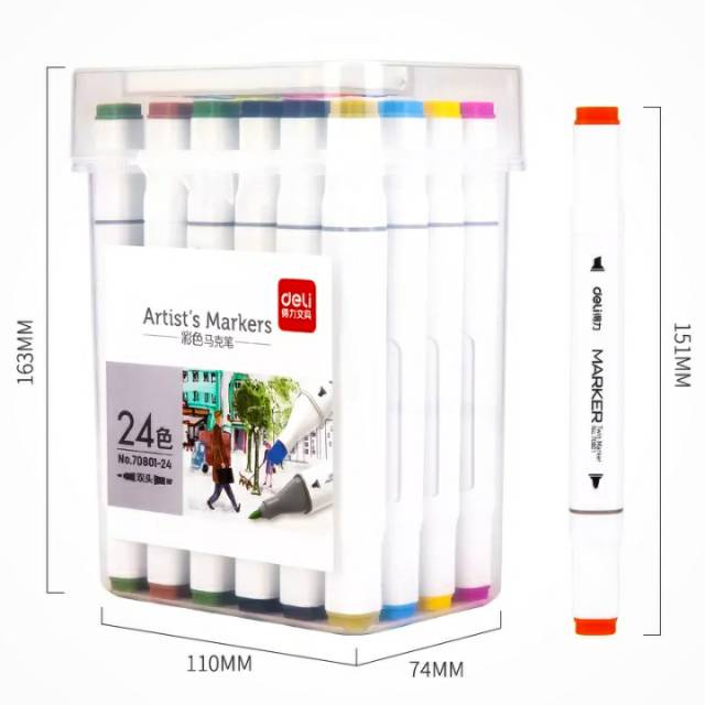 

Spidol dual Tip Deli 24 warna