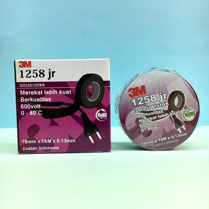 

Isolasi Listrik 3M 1258 Jr Hitam - Daya rekat Kuat - Murah