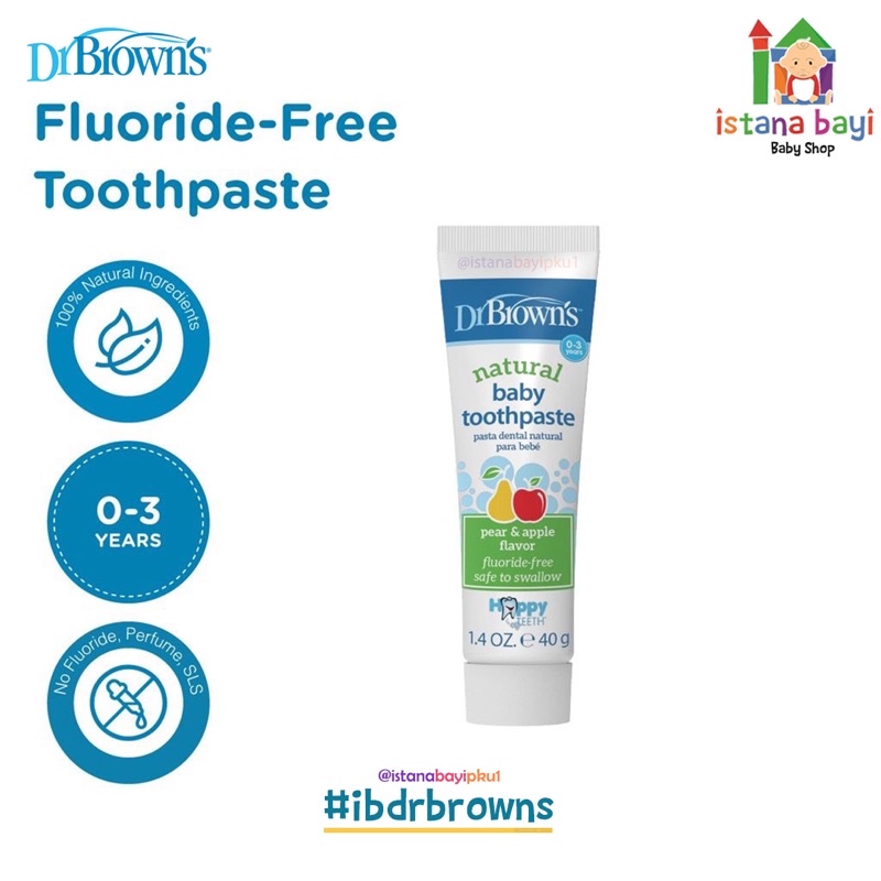 Dr.Brown's Natural baby Toothpaste 40 gr / Dr Brown's Pasta Gigi bayi HG025/HG063