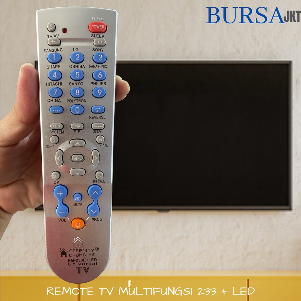 REMOTE TV TABUNG LCD LED MULTI CHUNGHE 233 + LAMPU LED