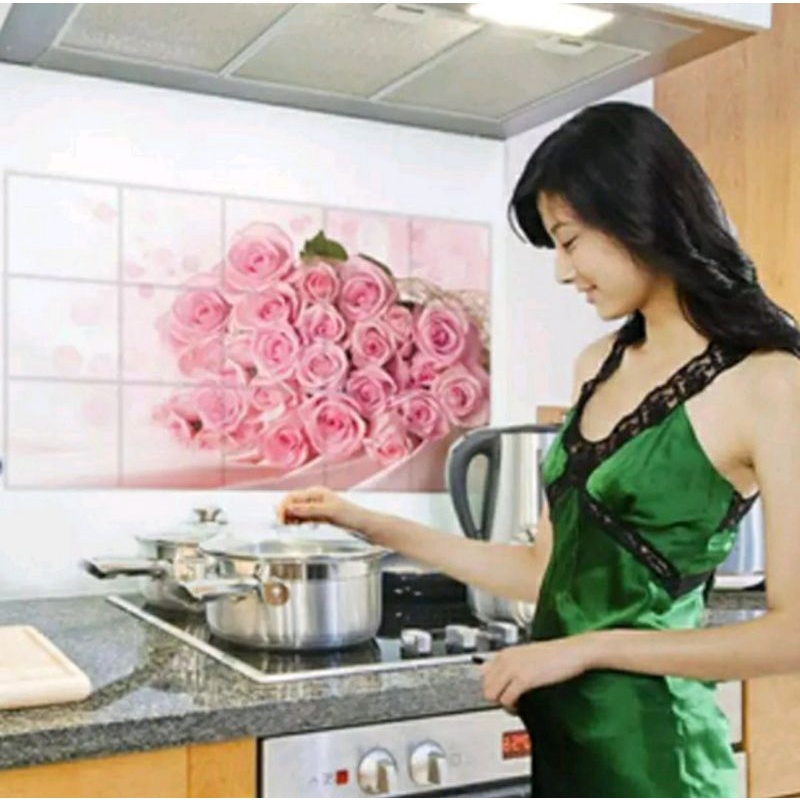 Wallpaper Dapur Anti Minyak dan Panas | Stiker Dinding Dapur Anti Air dan Minyak