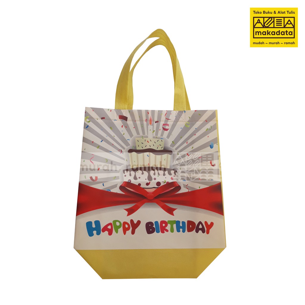 

GOODIE BAG | TAS SPUNBOND SOUVENIR ULANG TAHUN KUNING 25 x 25 x 09 MURAH