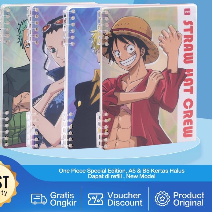 

Trend ✿ Deli Loose-Leaf Notebook / Binder Buku Catatan Kartun One Piece Dapat di Refill Cover Plastik Tebal A5 B5 EN009 EN010;