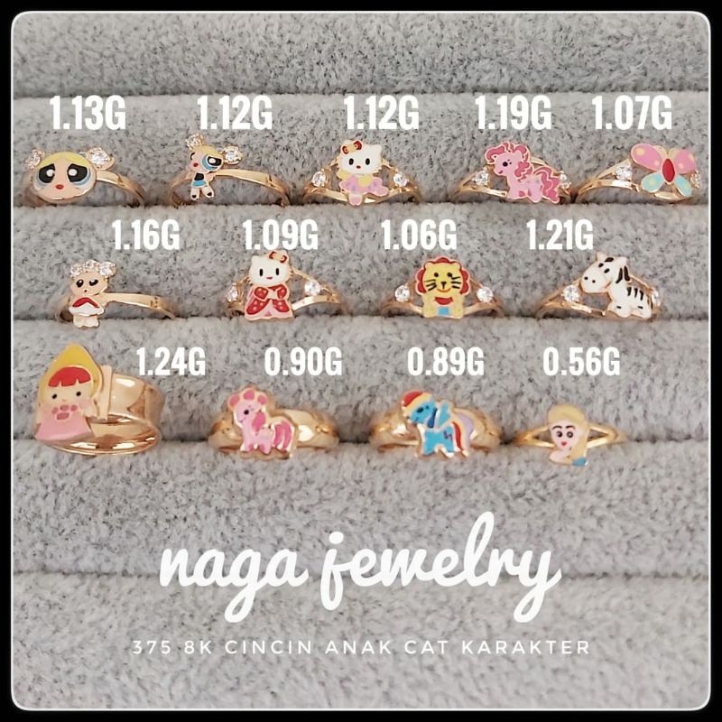cincin anak caracter emas 375