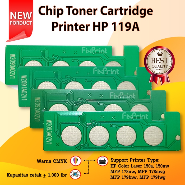 Chip Toner Cartridge 119A W2090A Laser Colour Laser 150a 150nw MFP 178nw 179nw 179fnw 179fwg