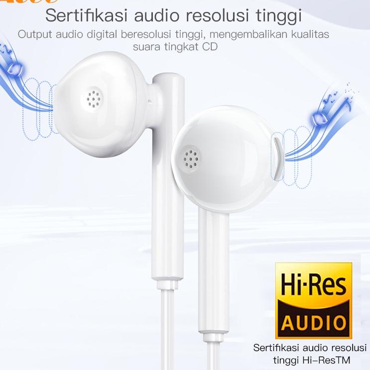 Tacoo Wired Headset Bass Earphone TEH0434 In-Ear Handsfree Superbass Bass Stereo + Mic Microphone pu