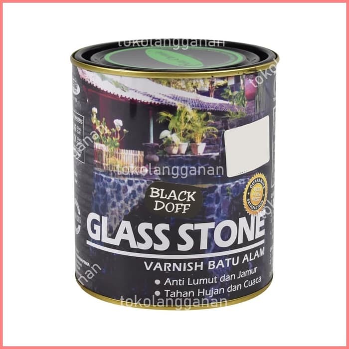 Glass Stone Cat Pernis Batu Alam 1 Ltr - Hitam Doff bn17