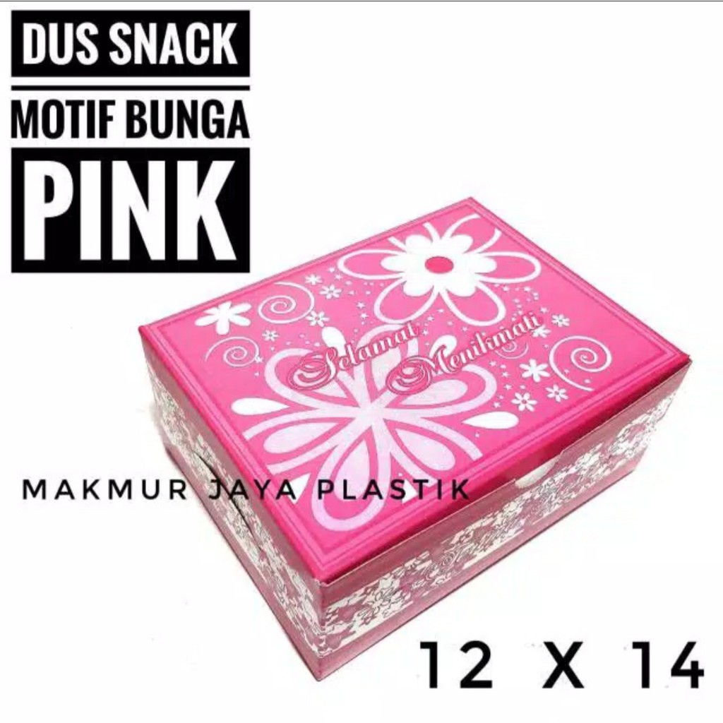 

[ FANCY 12 X 14 - 100 PC ] KOTAK DUS SNACK MOTIF BUNGA 12 X 14