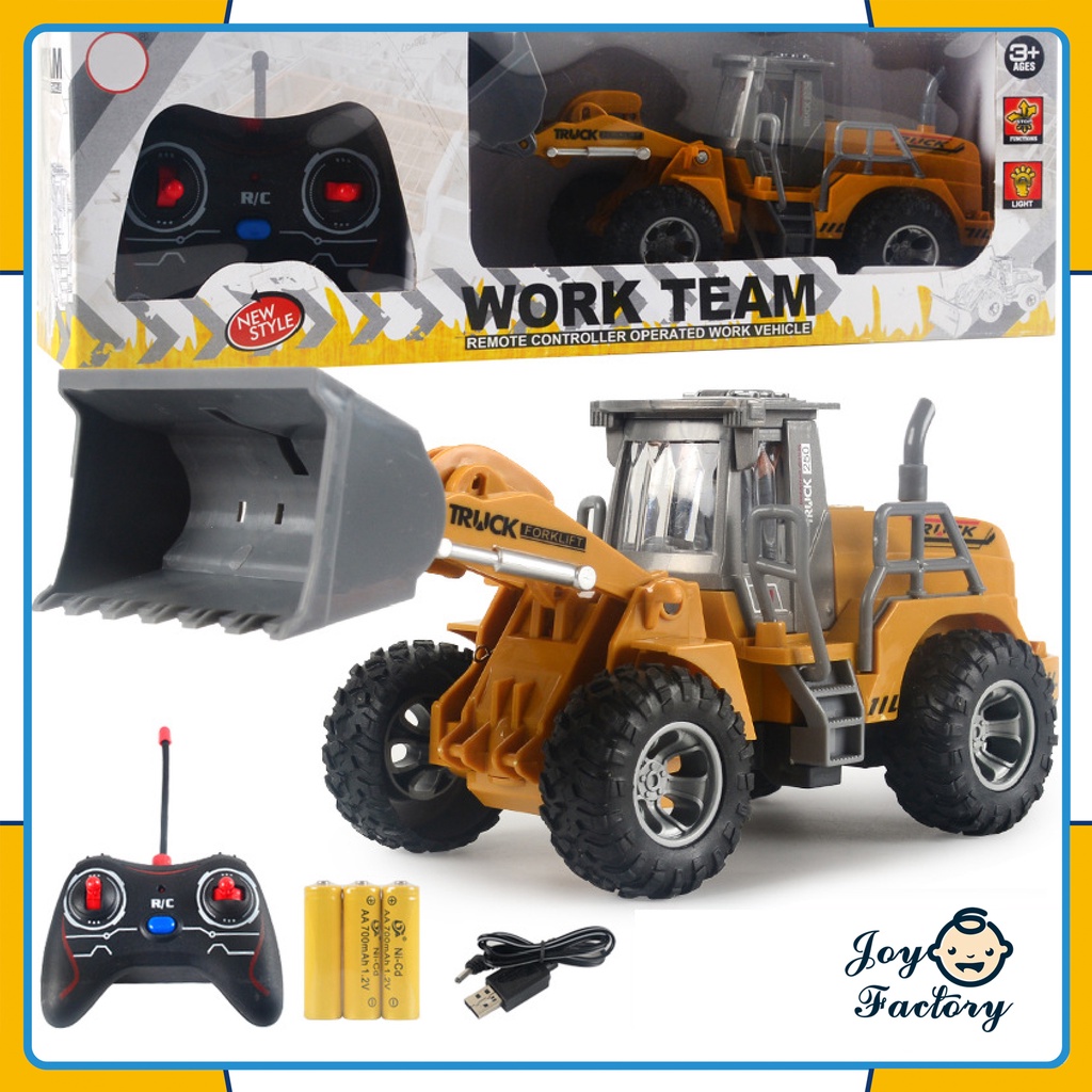 【4 Jenis】RC Remote Control Excavator Bulldozer Crane Dump Truck Mainan Hadiah Kendaraan Rekayasa