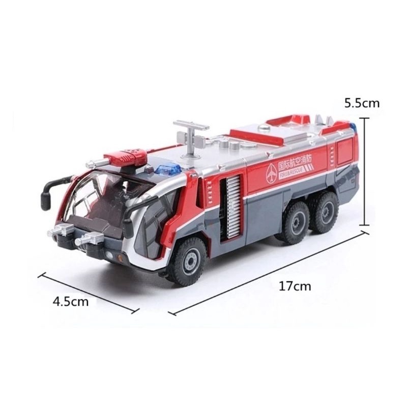 Miniatur Alat Berat KDW Airfield Water Cannon Diecast Kaidiwei Skala 1:50