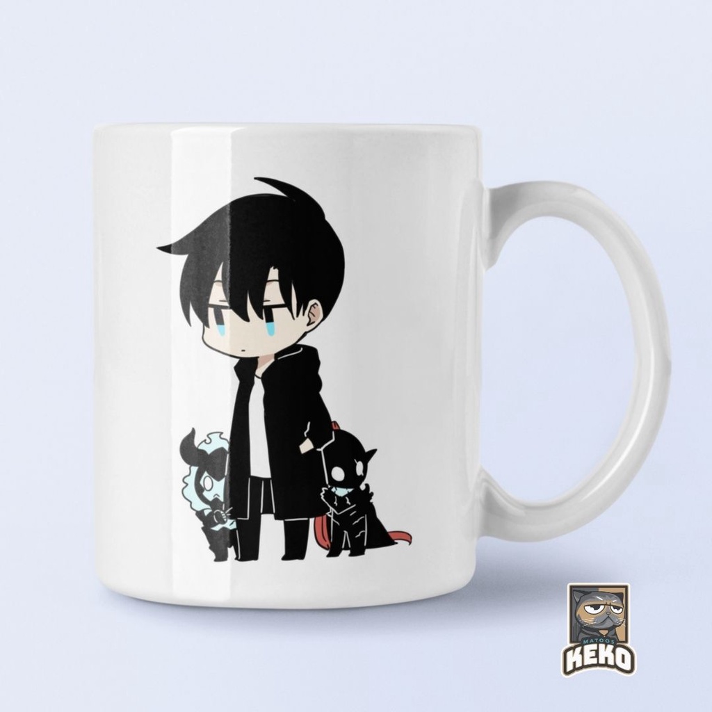 Mug Gelas Cangkir Gambar Manhwa Solo leveling Hunter Sung Jin Woo