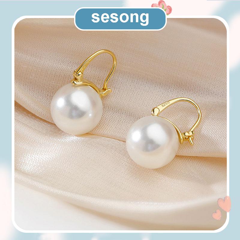 Anting Mutiara Besar Gaya Retro Korea Aksesoris Fashion SS