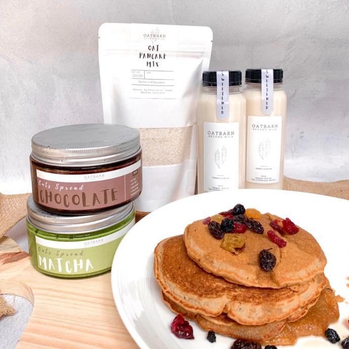 

Oat Pancake Kit Oatbarn | Premiks Pancake 250 Gram + 2X250Ml Oat Milk